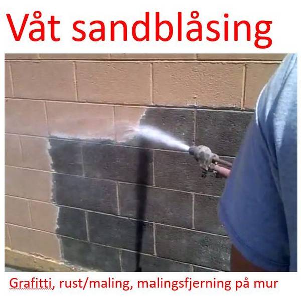 Sandblåser - våtsandblåsing for høytrykkslanse
