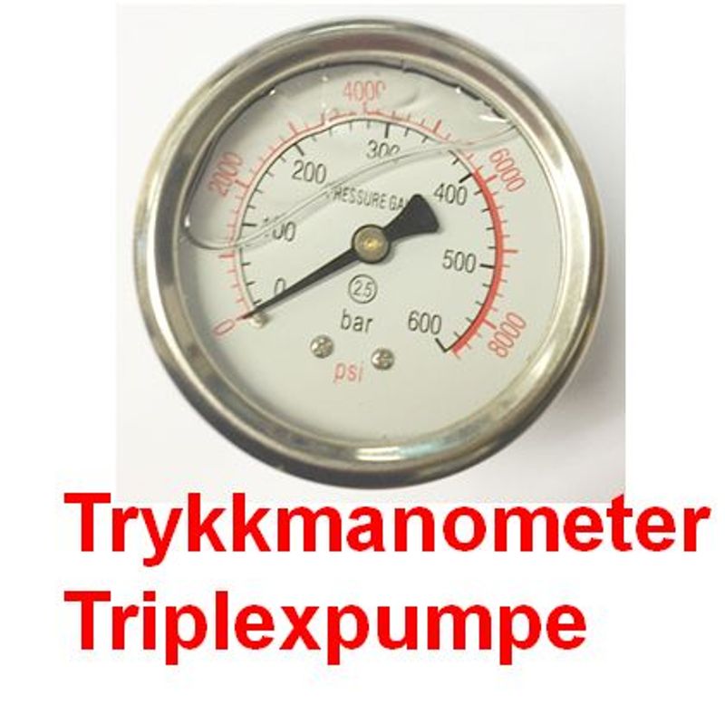Trykkmanometer triplexpumpe